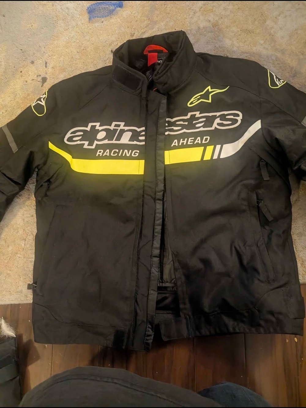 Alpinestars Racing Jacket — Black with Neon Yellow Accents